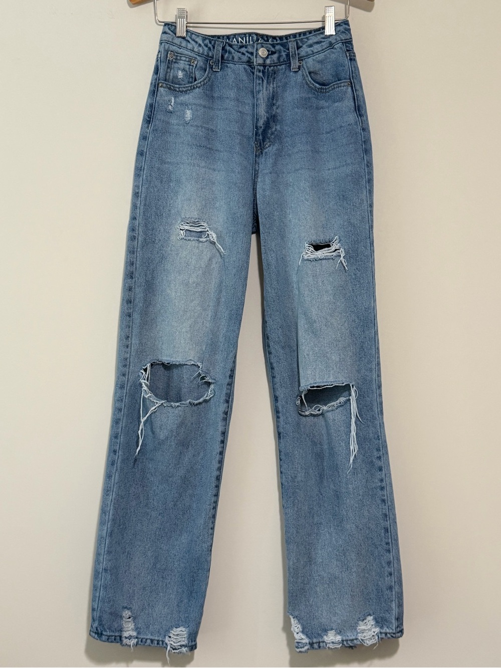 Vanilla Star 90’s Skater Jean High Waist Wide Leg Distressed Baggy Jeans